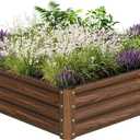 SnugNiture Galvanized Raised Garden Bed 4x4x1FT Outdoor Large Metal Planter Box Steel Kit for Planting Vegetables, Flowers