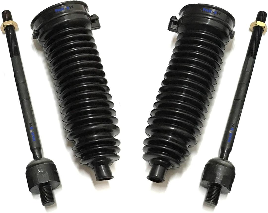PartsW - 4 Pc Steering Kit Inner Tie Rod Ends With Gear Bellows Fits Ford Explorer 1995-2003 All Models Ford Explorer Sport Trac 2001-2005 All Models Ford Ranger 1998-2011 All Models