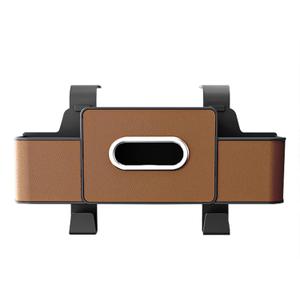 Seeyoo Car Back Seat Organizer with Drink Holders and Storage Durable PU Leather with Hooks and Tissue Box - Keep Your Car Tidy and Organized-brown