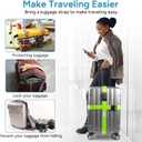 Luggage Straps with TSA Lock, Travel Belt for Luggage, TSA Approved Luggage Straps, 3-Dial Combination Locks Adjustable Suitcase Belt, Quick-Release Buckle (Green), 2 Pack