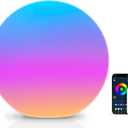 LOFTEK Color Changing Night Light, Smart LED Lamp with Bluetooth APP and Remote Control, Music Sync, 220 Scene Modes, 12-inch RGB Ball Mood Lighting for Living Room, Bedroom Event (Corded Electric)