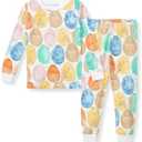 Burt's Bees Baby Girls' Pajamas, 2-Piece Long Sleeve Tee and Pants Organic Cotton PJ Set 4T