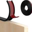 U-Shape Edge Banding, 1 inch x 20ft Edge TPE Self Adhesive Veneer Edging Trim Flexible Edge Protector, Strip for Countertop Cabinets Table Restoration Shelves, Black