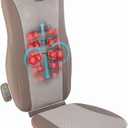 Homedics Shiatsu Massage Cushion with Heat for Full, Upper, and Lower Back, Deep Kneading Massager, Fits Most Chairs for Home or Office Use, Custom Comfort with 3 Zones for Targeted Control