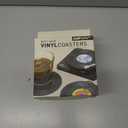 4 x Funny Retro Vinyl Record Coasters, Creative Drink Coasters Set of 6 with Vinyl Record Player Holder for Music Lovers, Housewarming Hostess Gifts, Birthday and White Elephant Gifts Ideas