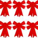 CCINEE 6 PCS Red PVC Christmas Wreath Bow, 8.3"11.2" Bows Xmas Plastic Bows Decorations Christmas Tree Ornaments Waterproof Bows for Christmas Tree Home Party Indoor Outdoor Decoration Gift Wrapping
