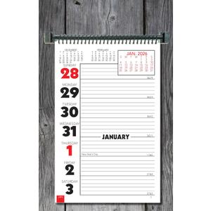 Calendar Company 2026 Weekly Planning Calendar with Memo Space and Almanac Info - Spiral bound with fold-flat Easel 7'' x 13" Made in the USA! (Barnwood)