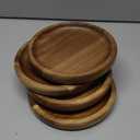 Wooden Plates Round Dinner Plates 6 Inch Acacia Wood Serving Tray Wooden Serving Platters for Home Decor, Food, Vegetables, Fruit, Charcuterie, Appetizer Serving Tray (Set of 4 Wooden Charger)