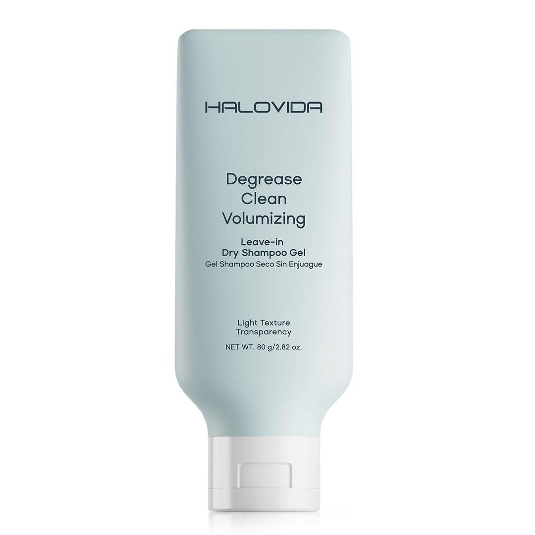 HALOVIDA Leave-in Dry Shampoo Gel, Instant Oil Absorption & Volume, Light Texture Transparency, Non-Aerosol, Safe & Clean with Natural Ingredients, 2.82 oz