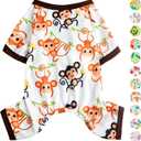 Dog Pajamas Pjs Spring Summer Dog Clothes for Small Dogs Girl - Boy - Medium Size Dogs, Soft Stretchy Puppy Clothes Doggie Onesies Cat Pet Jammies Outfit (Cute Monkey, X-Large)