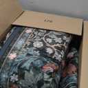 8x10 Washable Area Rugs for Living Room, Stain Resistant Vintage Rugs for Dining Room Under Kitchen Table, Bedroom, Floral Low Pile Non-Slip Large Carpet (8 x 10 Dark Green)