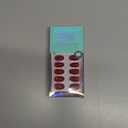 BTArtbox Press On Nails Almond - Pastel Red Short Press On Nails with Glue for Women, Opaque Soft Gel Glue On Nails in 16 Sizes - 32 Stick On Nails Kit, Power Suit