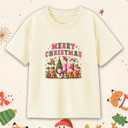 Boys Christmas Shirt for Kids Girls Toddler Ugly Funny Xmas T-Shirt Short Sleeve Cotton Tee Top 2-8 Years (Cream Merry Christmas)