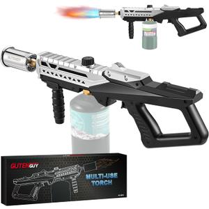 Powerful Propane Grill Torch Gun, Sous Vide Torch With Adjustable Flame, Flame Thrower Gun Charcoal Lighter for BBQ, Campfire, Searing Steak, Cooking (Tank Not Included)