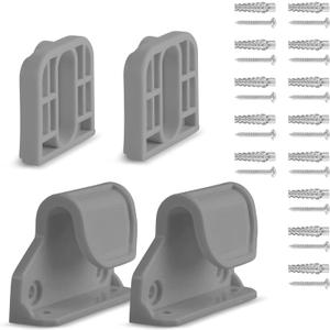 Retractable Baby Gate Replacement Parts, 55" W x 33" H Retractable Baby Gate Extensions (Including 2 x Latches + 2 x Brackets + 1 Set of Screws) for Retractable Gate (Gray)