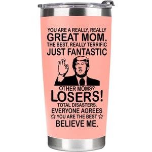 Mothers Day Gifts for Mom from Daughter, Son, Kids - Great Mothers Day Tumbler - Ideas Presents for Mom on Birthday, Xmas - Insulate Stainless Steel Tumbler 20oz, Pink