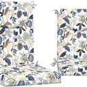 DYTXIII Outdoor High Back Chair Cushions Set of 2, 44x20 in Water Repellent Patio Seat Cushions with Elastic Sponge, All Weather Cushions for Rocking, Dining Chairs, Patio Furniture - Leaves Beige