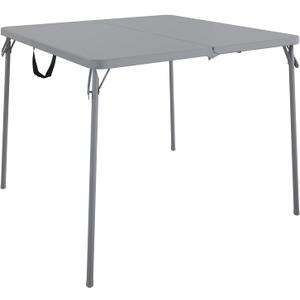 CoscoProducts COSCO XL 38.5" Half Card w/Handle Indoor & Outdoor, Portable, Wheelchair Accessible, Camping, Tailgating, & Crafting Folding Table, Gray, 1-Pack,Grey