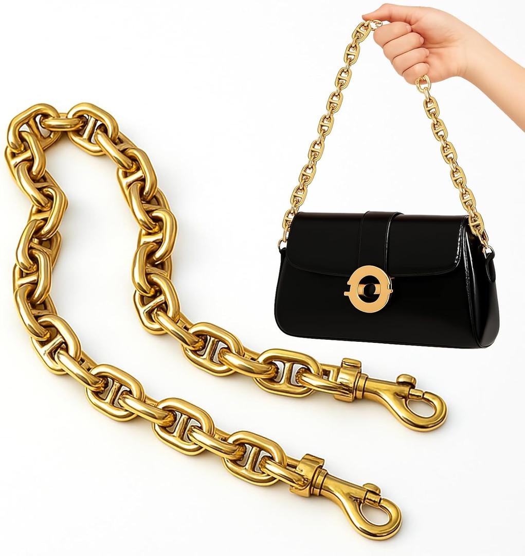 AIERSA Gold Chain for Purse,18 Purse Chains for Handbags,Chunky Purse Chain,Gold Chain Purse Strap, Antique Gold Bag Chain for Purse Chain Accessories
