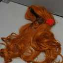 BERON Orange Wig Long Curly Wig Orange Wigs for Women Ginger Wigs Heat Resistant Synthetic Hair with Hairnet