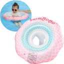 Swimbobo Inflatable Baby Swimming Float with Safe Seat for Age 6-36 Months Toddler (Pink Mermaid)