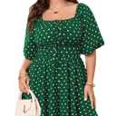 SCOMCHIC Women Plus Size Polka Dot Rompers (XXL)