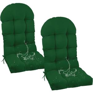 Outdoor Adirondack Chair Cushions Set of 2 with Ties Non-Slip, High Back Patio Waterproof Rocking Chair Cushion for Patio Garden Porch Pool Beach 47"*19.68"*3.9"