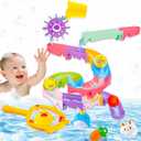 33PCS Bath Toys for Kids Ages 1-3, Bathtub Water Slide Track Play Set for Kids Ages 3-6,Fun Birthday Gifts for Boys and Girls