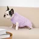 2 Pack Dog Sweaters for Medium Dogs Winter Turtleneck Pullover Cable Knit Fleece Stretch Frenchie Dachshund Pug Corgi Beagle Boy Girl Pet Clothes (M, Pink & Purple)
