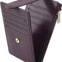 Chelmon Womens Wallet Slim RFID Blocking Bifold Multi Card Case Wallet with Zipper Pocket (Wine Red)