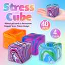 Gemscream 12 Pack Stress Ice Cube Balls Bulk Anxiety Relief Sugar Balls Soft Fidget Gummy Squeeze Sensory Cube for Adults Maltose Flow Pattern for Anxiety Relief Party Favors Prizes