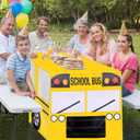 6 Ft School Bus Tablecloths Birthday Party Decorations School Bus Theme Table Cover Washable Fabric Polyester Rectangle Table Covers Protector for School Kindergarten Back to School Party Decorations