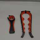 Jar Opener for Weak Hands, Seniors with Arthritis, 5 in 1 Multi Function Bottle Opener Lid Opener For Arthritic Hands with Non Slip Rubber Jar opener Gripper Pad(red) (3-piece set)