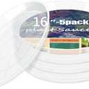 4 6 8 10 12 14 16 18 20 22 Inch Clear Plant Saucer, 5 Pack Durable Plastic Water Catcher Trays for Flower Pots, Plant Drip Trays for Indoor Outdoor Planter(16inch)