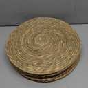 13.8 in Round Woven Placemats Plate Chargers Set of 10, Rattan Wicker Table Mats Chargers for Dinner Plates Boho Farmhouse Rustic Place Mats for Dining Table Decor (Natural Color)