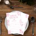 HMJKL Wedding Shower Invitations, Pink Floral Bridal Shower Party Invites With Envelopes For Couple, Minimalist Engagement Banquet Party Celebration Decorations Supplies, 25 Pack -A01