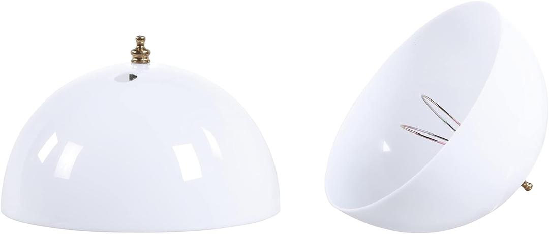 Aspen Creative 28004-15-2, Clip-on Dome Shade in White Finish with Pull Chain Opening, 7 5/8" Diameter x 4" Height, 2 Pack