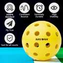 Navona 48 Pack Premium 40-Holes Outdoor Pickleball Balls, Meet USAPA Official Requirement, Perfectly Balanced, High Bounce True Flight, Durable Outdoor Pickleball Set