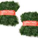 Christmas Garland for Outdoor/Indoor Decoration, Soft Greenery Artificial Garland Decorations, Non-lit Green Xmas Garlands Perfect for Party Home Garden and Holiday Festival Decor, 50 Feet 2 Pack