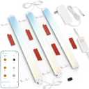 LED Under Cabinet Lighting with Curved Surface Glow, Dimmable, Color Temperature Adjustable, Bluetooth App Controlled, 690 Lumens Eye-Caring Diffused Lighting for Kitchen, Closet, Shelves-3pcs 12" (White Case)