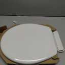 Mayfair Ashton Easy to Clean Single Hinge Toilet Seat, Modern Slow Close Wood Toilet Seat, Made in USA, Round, White
