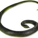 53" Giant Rubber Snake Black Mamba Snake Figurine Fake Snake Toy Prankster Stuff for April Fool's Day, Garden Decor Props to Scare Birds and Squirrels