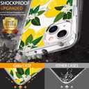 GiiKa for iPhone 14 Plus Case with Screen Protector, 6.7" Clear Full Body Shockproof Protective Floral Girls Women Hard Case with TPU Bumper Cover Phone Case for iPhone 14 Plus, Yellow Lemons
