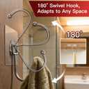 Latoxcaa Large Adhesive Hooks 12-Pack, Heavy Duty Wall Hooks for Bathroom, Kitchen, Outdoor, Strong Self-Adhesive Towel & Coat Hooks, Waterproof Transparent Utility Hooks for Home Improvement