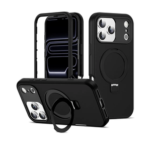 Compatible with iPhone 17 Pro Max Case 6.9''with Magnetic Ring Stand [Military Drop Protection][Compatible with Mag-Safe] Shockproof 17 Pro Max Phone Case for Men Wowen,Black