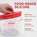 3 Pack Silicone Replacement Lids, Respectively Fits Pyrex 1-Cup, 2-Cup & 4-Cup Tempered Glass Liquid Measuring Cups, Reusable & Food-grade Silicone, Dishwasher & Microwave Safe