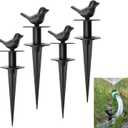 4 Pack Garden Hose Guide Stake Metal Spike 12 Inch Heavy Duty Hose Support Spike with Bird Design Protect for Outside Flower Beds Plant Yard Garden