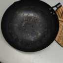 Non-Stick Pan 32cm Handmade Chinese Iron Frying Pan No-Coating Kitchen Wok Skillet Kitchen Cooking Tools Glass/Wood Lid Cookware,B,A