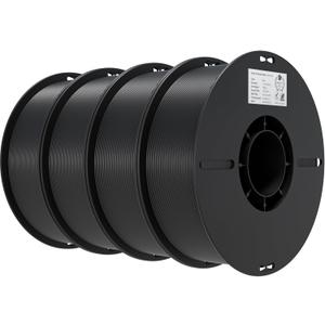 Creality 3D Printer Filament 1.75mm 4KG, PLA Filament Bulk +/- 0.02mm, 4 Pack 1kg Spool(2.2lbs) 3D Printing Filament Fits for Most FDM 3D Printers,4 Black