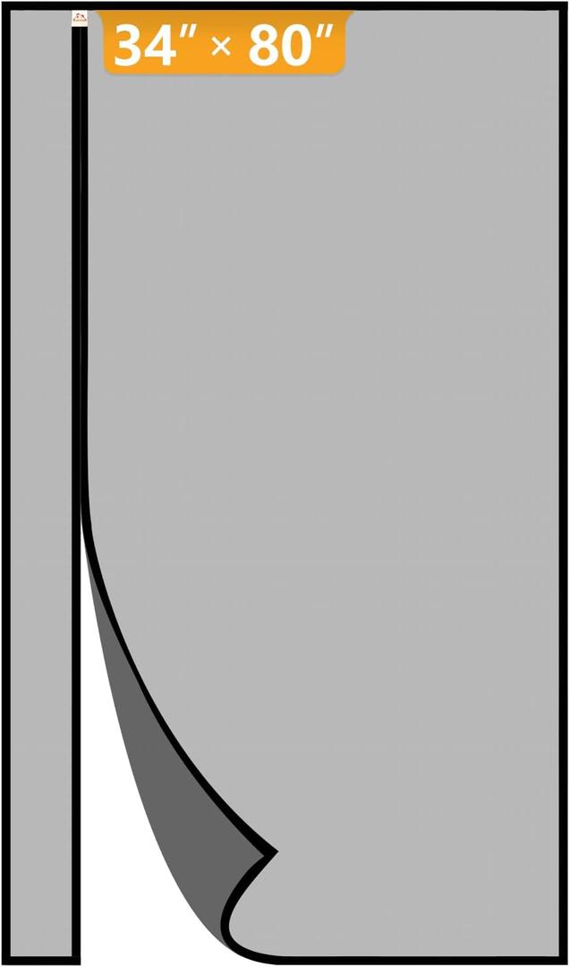 Yotache Reversible Magnetic Screen Door Fits Door Size 34 x 80, Screen Size 36" x 81", Left Right Side Opening Door Mesh with Magnets, Black